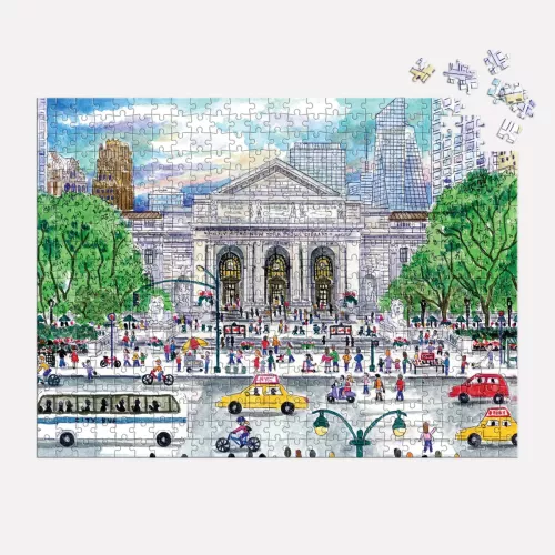 Michael Storrings Springtime at the Library 500 Piece Double-Sided Puzzle