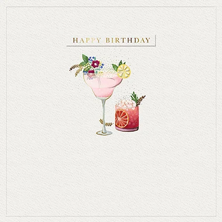 Cocktail and Lemon Slice, Counter Card