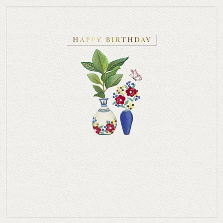 Plant Pots & Flowers with Butterfly, Counter Card