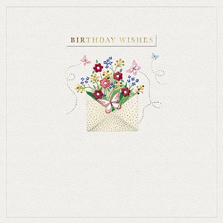 Envelope with Flowers & Butterfly, Counter Card