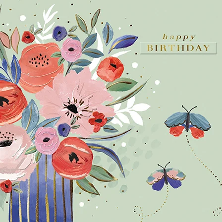Vase with Flowers and Butterflies, Counter Card