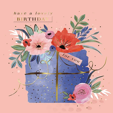 Present with Flowers, Counter Card