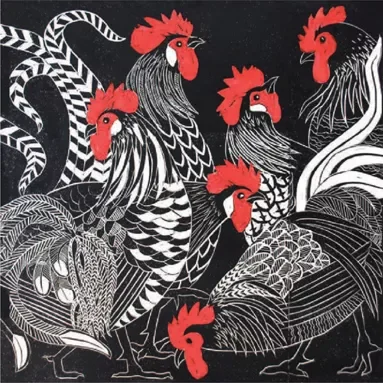 Cacophony of Cockerels, Greeting Card
