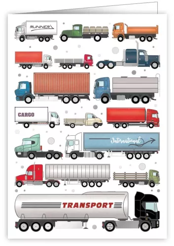 Trucks, Greeting Card, 3677