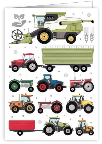 Farming vehicles, Greeting Card, 3678