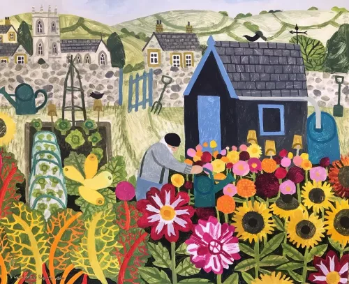 Summer Allotment, Greeting Card