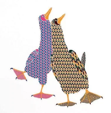 Pink polka dot and Tweed Footed Boobie, Greeting Card