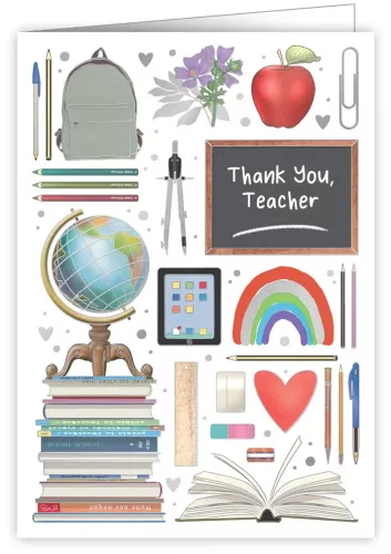 Thank You, Teacher, Teaching Icons, Greeting Card, 3691