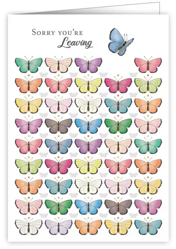 Sorry You're Leaving, Butterflies, Greeting Card, 3693