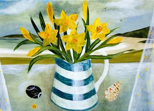 Daffodills and Shells, Greeting Card