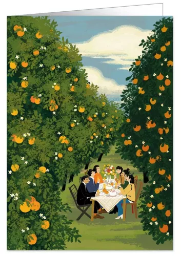 Dinner Among Orange Trees, Greeting Card, 1983