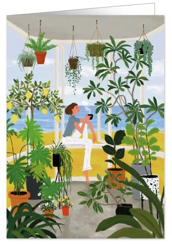 Cup of Coffee With a View, Greeting Card, 1985