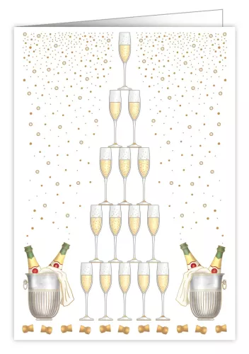 Champagne Tower, Extra Large Greeting Card