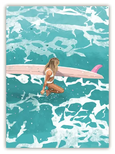Pink Surfboard, Postcard