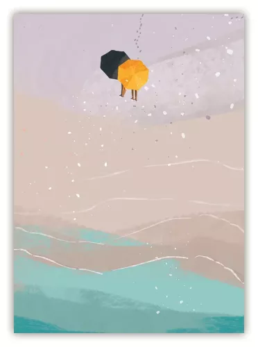 Yellow Beach umbrella, Postcard