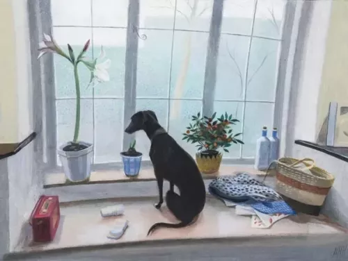 At the Kitchen Window, Greeting Card