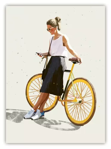 Resting on a Bike, Postcard