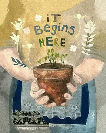 It Begins Here, Greeting Card