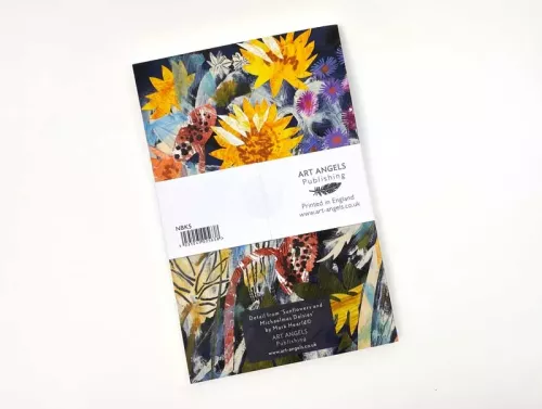 Sunflowers and Michaelmas Daisies thread sewn notebook