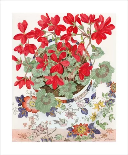 Pelargonium in Floral Cup by Angie Lewin