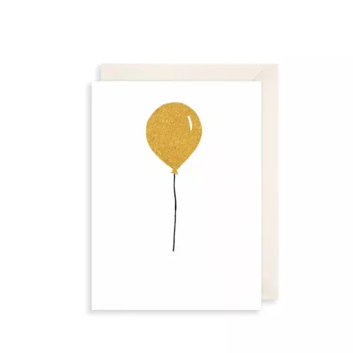 Golden Balloon Greetings Card
