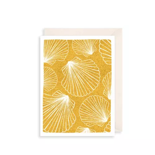 Golden Seashells Greetings Card