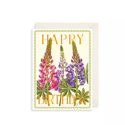 Lupins Greetings Card