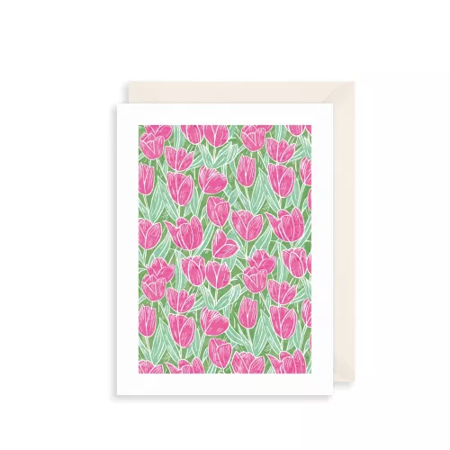 Tulip Field Greetings Card