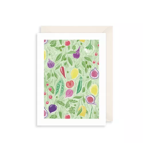Spring Vegetables Greetings Card