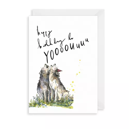 Birthday Wolves Greetings Card
