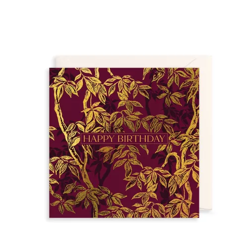Golden Leaves Greetings Card
