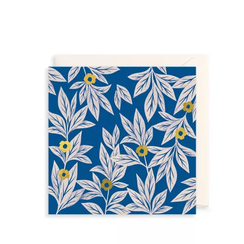 Blue Botanicals Greetings Card
