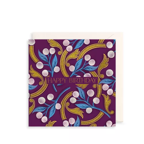 Blue Leaves Greetings Card