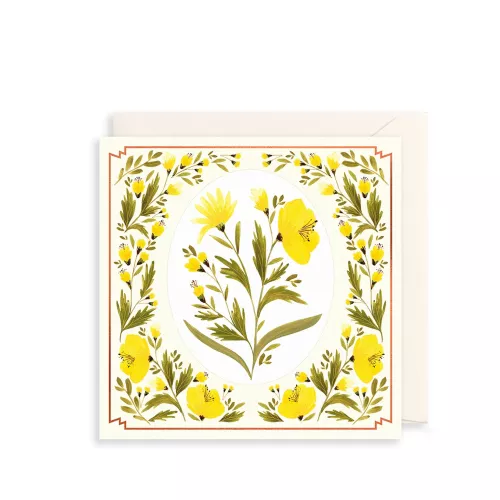 Yellow Botanicals Greetings Card
