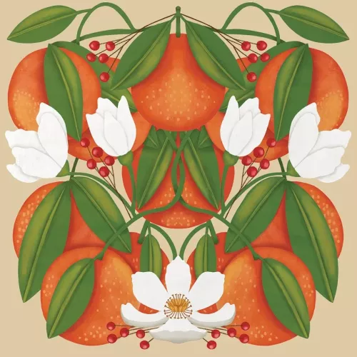 Oranges and Blossom, Greeting Card