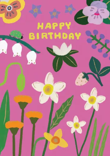 Floral in Pink Greeting Card