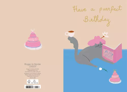 Art Loving Cat Petite Card
