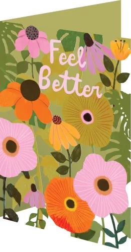 Bright Coneflowers Lasercut Card