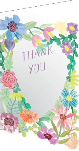 Thank you Flower Heart Lasercut Card