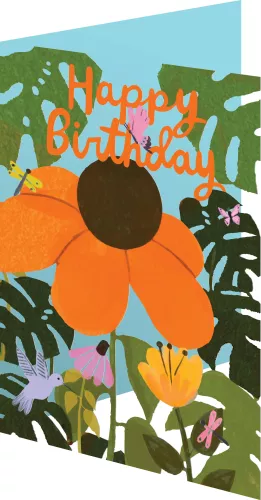 Orange Coneflower Lasercut Card