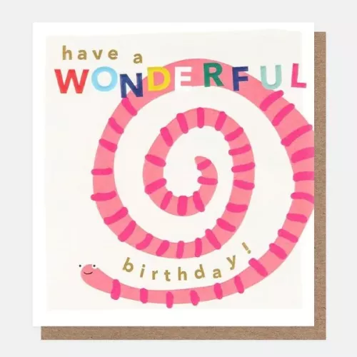 Have A Wonderful Birthday Worm, Greeting card