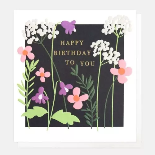 Happy Birthday To You Dark Floral, Greeting card