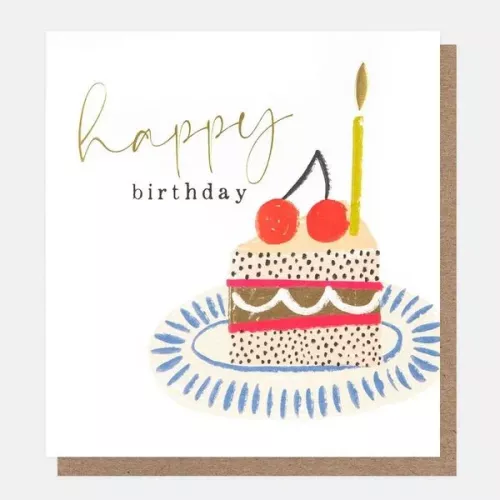 Happy Birthday Cake On A Plate
