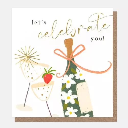 Let'S Celebrate You Patterned Bottle And Glasses