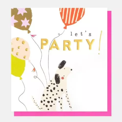 Let'S Party Dalmation With Balloons, Greeting card