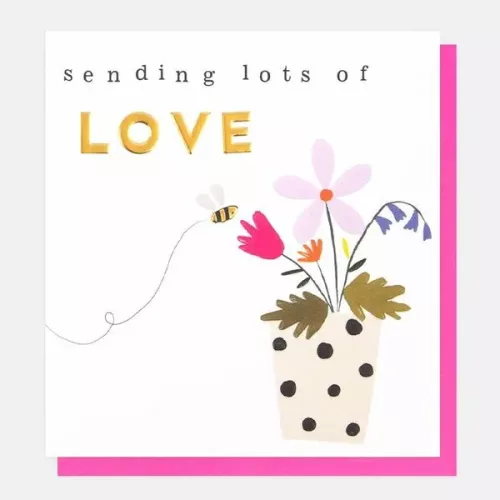 Sending Lot'S Of Love Flowers With Bee, Greeting card