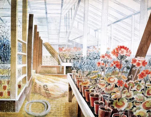 Geraniums and Carnations, 1938, Greeting Card