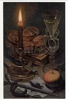 Still Life with a burning Candle (1631), Postcard