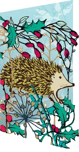 Winter's Tale Hedgehog, Lasercut Card