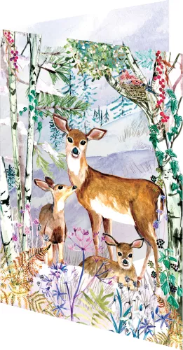Wild Winter's Song Deer, Lasercut Card